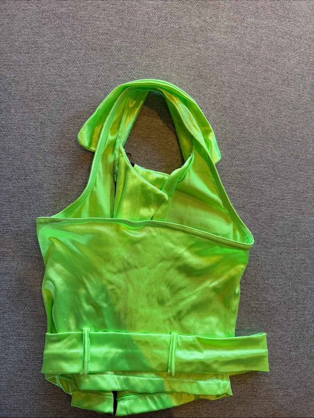 Weissman Neon Green Zebra Tutu Dance Costume with Buckle Belt